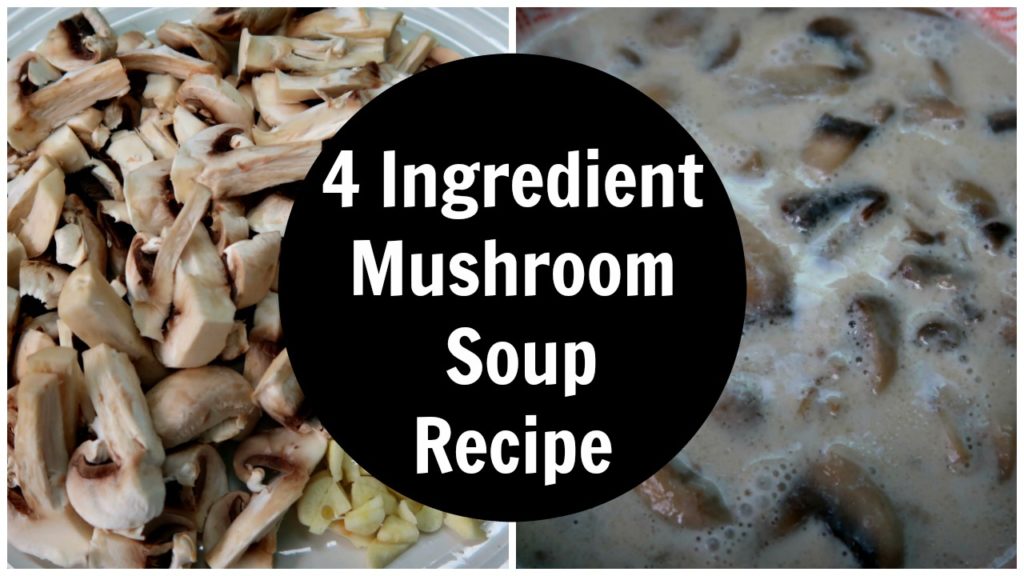 4 Ingredient Mushroom Soup Recipe - Dairy Free + Low Carb + Keto Diet - how to make a creamy mushrooms soup that's healthy, easy and simple to prepare.