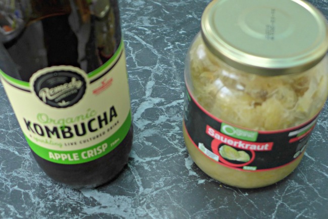 Other items to include on your low carb shopping list including kombucha and sauerkraut