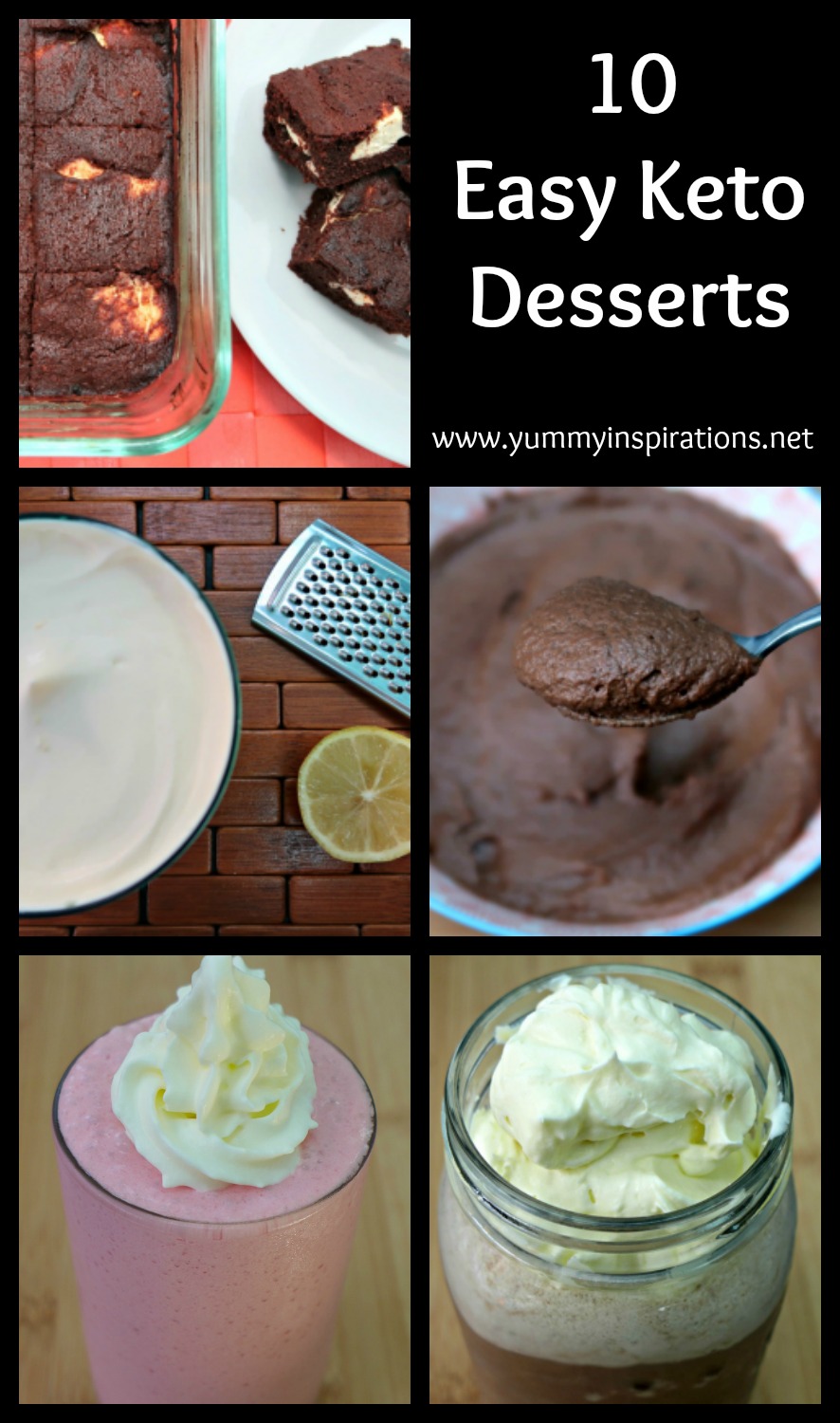 10 Easy Keto Desserts - Simple Ketogenic Dessert Recipes that allow you to still enjoy sweets like chocolate mousse, brownies, truffles, fat bombs and more!