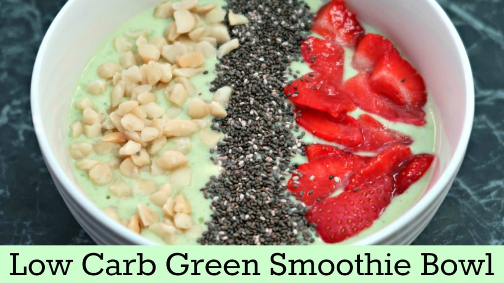 Low Carb Green Smoothie Bowl Recipe - Easy Keto Smoothie Recipes - How to make a smoothie bowl for breakfast that is low carb and ketogenic diet friendly.