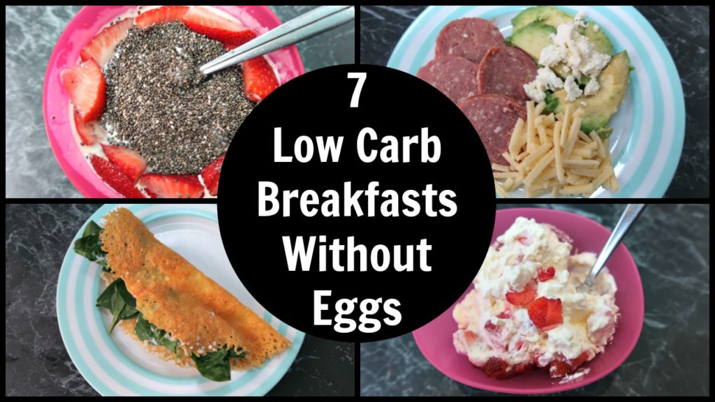 Low carb breakfast without eggs collage