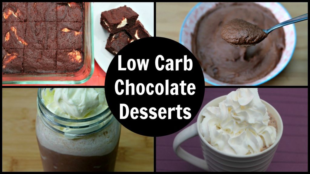 9 Low Carb Chocolate Desserts - Easy Keto Diet friendly sugar free dessert recipes including fat bombs, chocolate mousse, truffles and more!