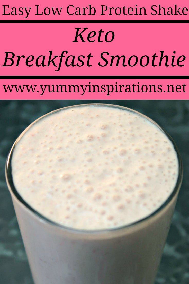 Keto Breakfast Smoothie Recipe – Quick & Easy Low Carb High Protein Shake for weight loss – Dairy free strawberry smoothie with almond & coconut milk plus the video tutorial.