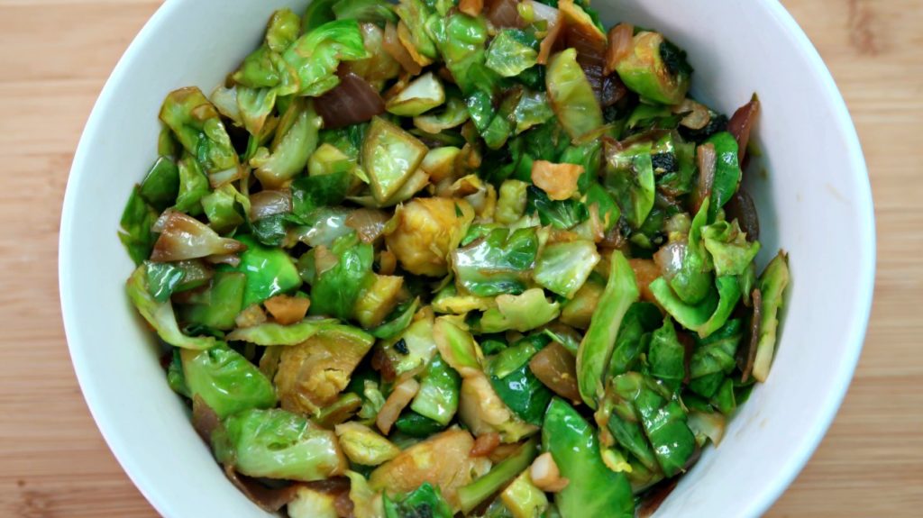Sauteed Brussels Sprouts Recipe - Easy Low Carb Keto Friendly Fried Brussels Sprouts. Adapted from a Jamie Oliver Recipe and makes a healthy gluten free Thanksgiving side dish.