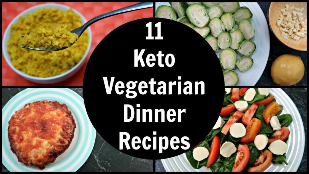 Collage of keto vegetarian dinner recipes