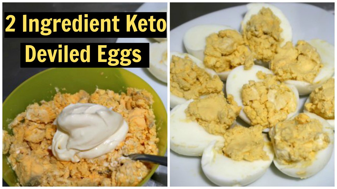 2 Ingredient Keto Deviled Eggs Recipe with No Mayo or Mustard