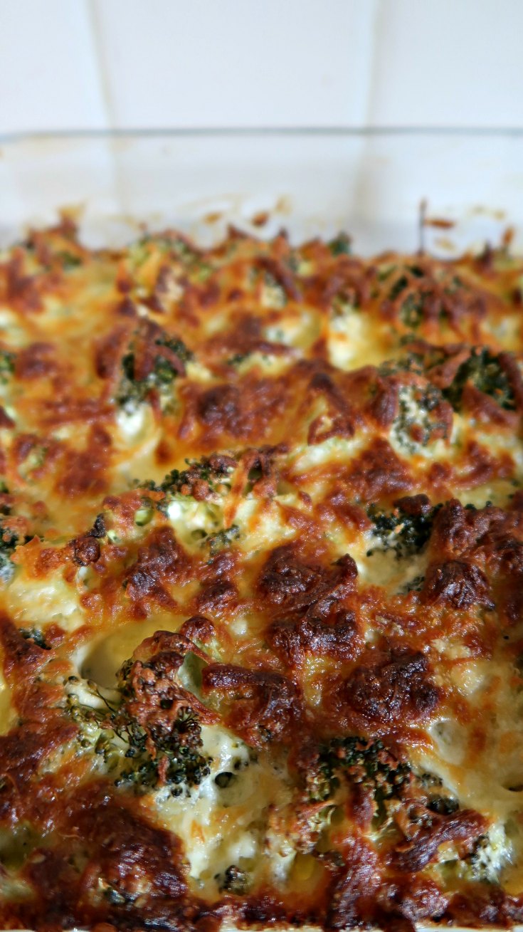 Keto Broccoli Casserole out of the oven