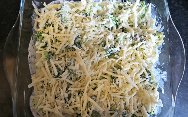 Keto Broccoli Casserole ready for the oven