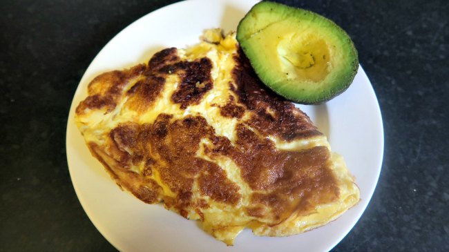 Easy Breakfast - Cheese Omelette and Avocado
