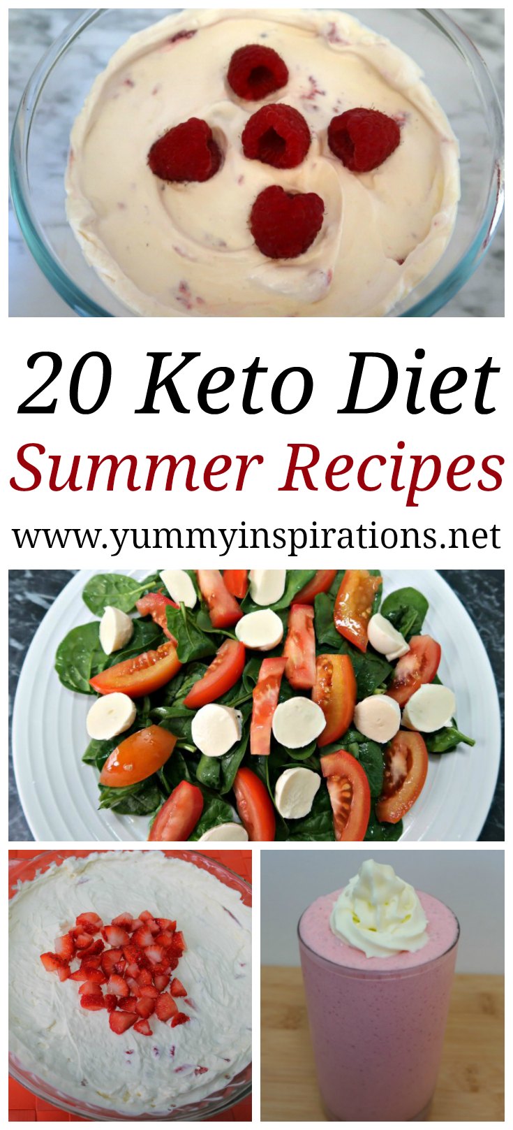 20 Keto Summer Recipes - Easy Low Carb and Ketogenic Diet Meals, Salads, Drinks, Smoothies and Desserts that are perfect for Summer.