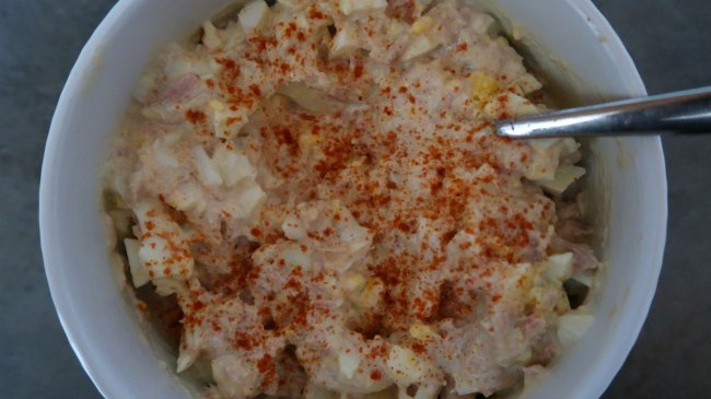 Tuna and Egg Salad topped with Paprika