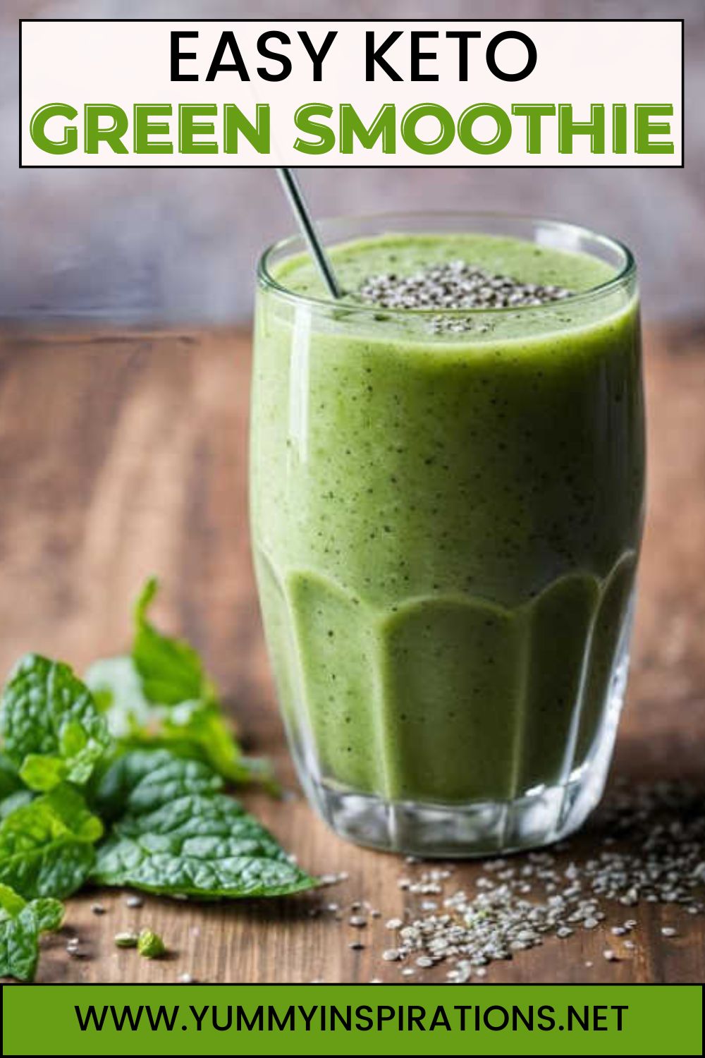 Keto Green Smoothie Recipe - Easy Low Carb & Ketogenic Diet friendly smoothie recipes - great as a quick simple breakfast shake or a snack.