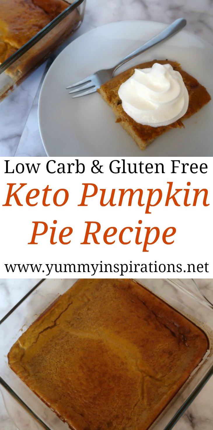 Low Carb Pumpkin Pie Recipe – Easy Crustless Keto Pumpkin Pie that tastes like a baked custard dessert – great to enjoy during pumpkin season or for Thanksgiving.