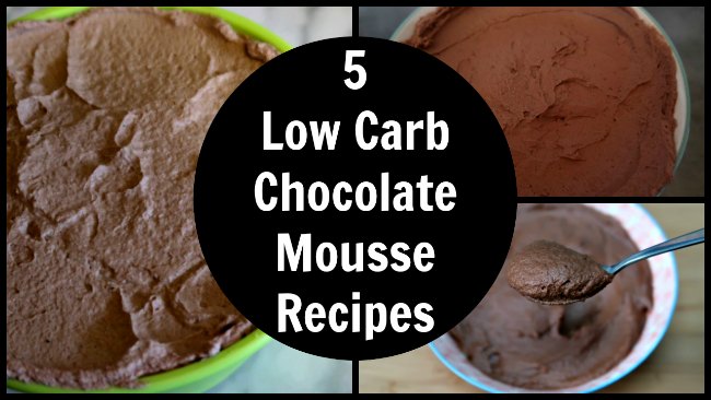 Collage of low carb chocolate mousse recipes