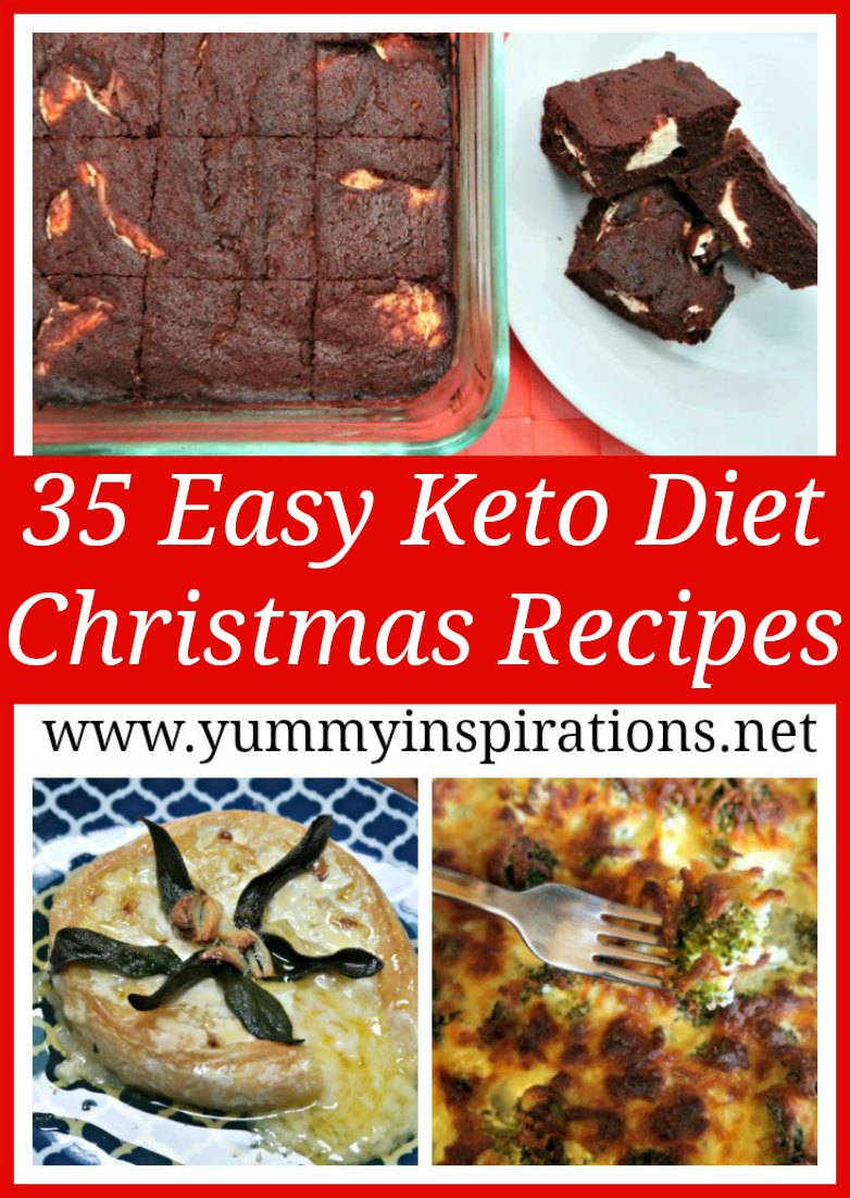 35 Easy Keto Christmas Recipes - Low Carb & Ketogenic friendly menu ideas for the Holidays, including Appetizers, Dinner, Side Dishes, Vegetables, Cookies, Pudding, Desserts and more Festive Treats!