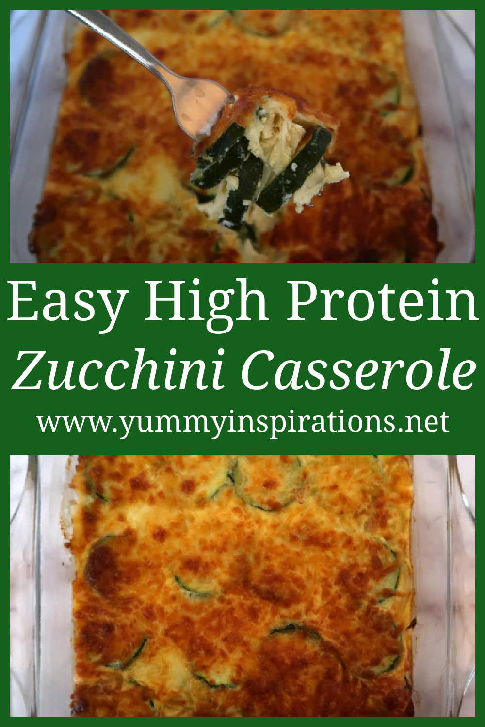 Easy High Protein Zucchini Casserole Recipe with 3 cheeses and video tutorial