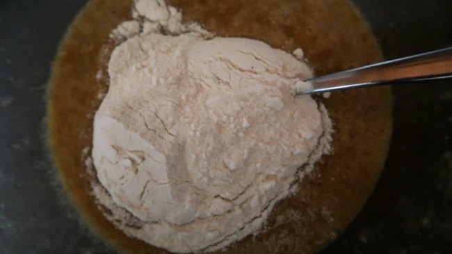 Adding coconut flour