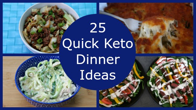 Collage of low carb keto dinner ideas
