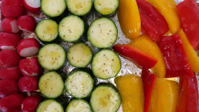 Keto Vegetable List - tray of roasted low carb vegetables