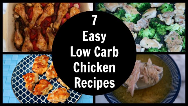 Collage of easy low carb keto diet chicken recipes