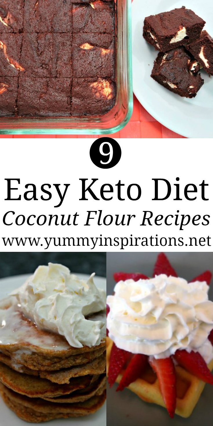 9 Keto Coconut Flour Recipes - easy low carb coconut flour waffles, cake, pancakes, cookies, brownies and more!
