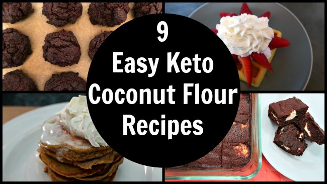 Collage of easy keto coconut flour recipes