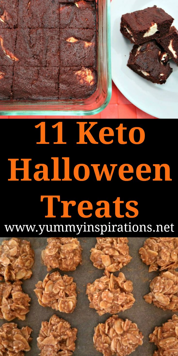 11 Keto Halloween Treats Recipes - Ideas for easy low carb food ideas including candies, cookies and sweet treats for Halloween Celebrations.