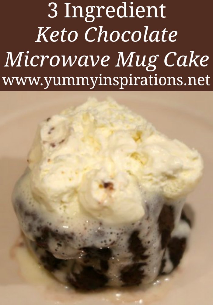 3 Ingredient Keto Chocolate Microwave Mug Cake Recipe