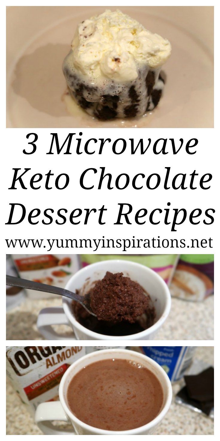 3 Microwave Chocolate Dessert Recipes - Low Carb, Keto & Gluten Free