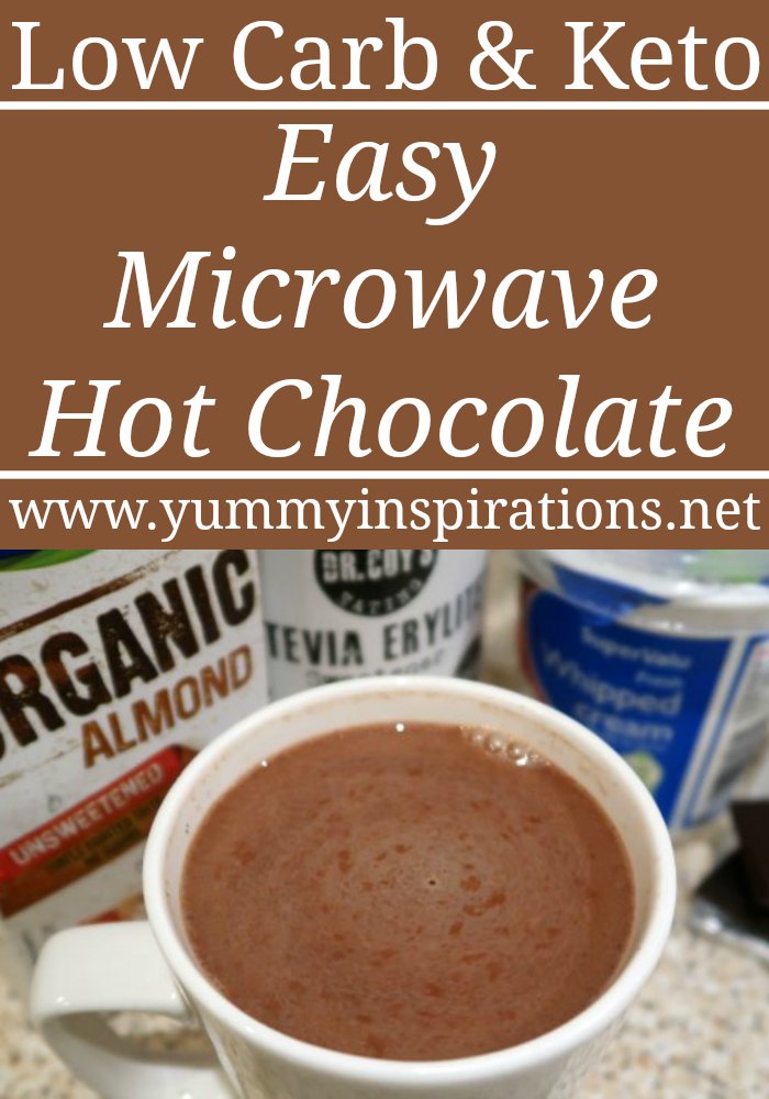Easy Microwave hot chocolate recipe - low carb, sugar free and keto diet