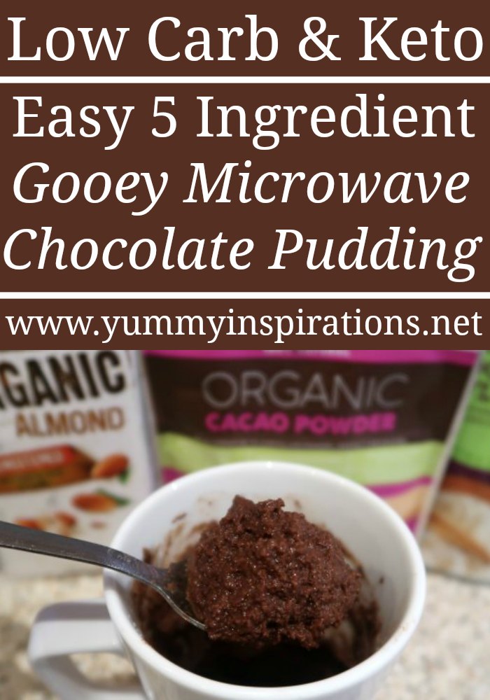 Low Carb Keto Gluten Free Gooey Microwave Chocolate Pudding