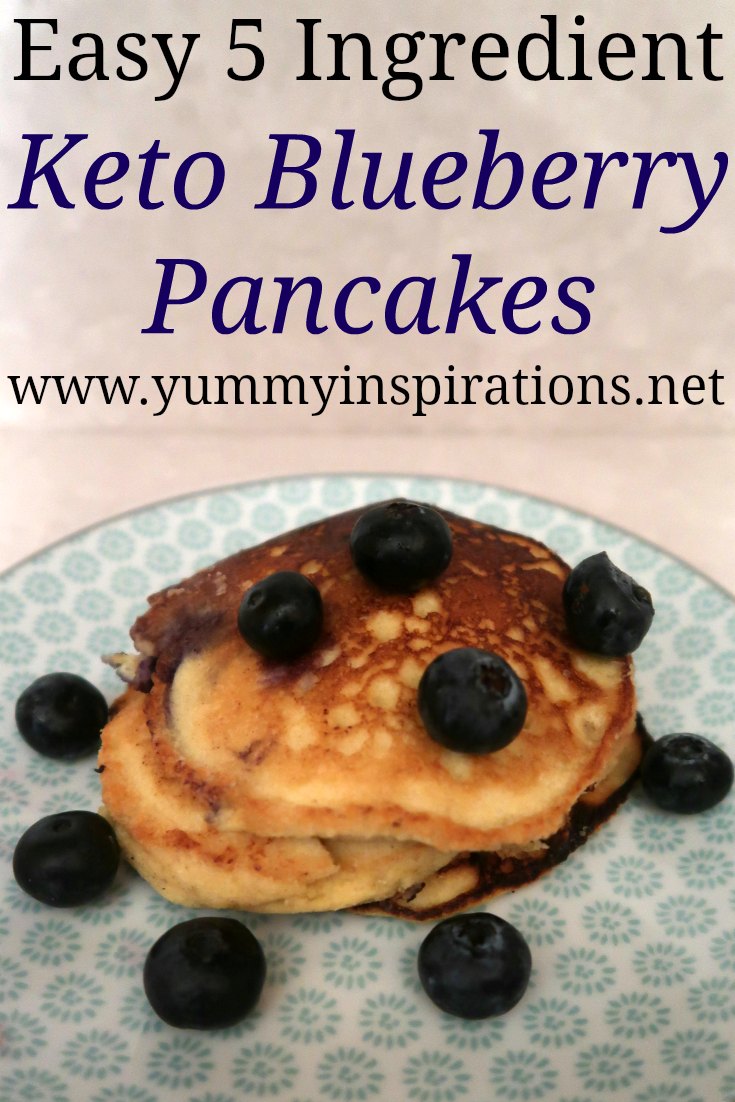 5 Ingredient Keto Blueberry Pancakes Recipe - Easy Low Carb, Paleo & Gluten Free Pancake Recipes With Almond Flour.