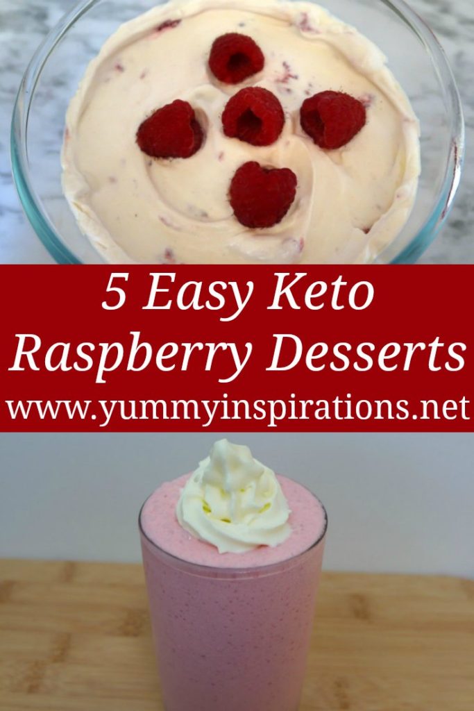 5 Keto Raspberry Dessert Recipes - Easy low carb desserts including mousse, jam, smoothie and more.