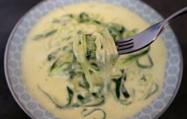 Easy keto zucchini recipes - alfredo with noodles