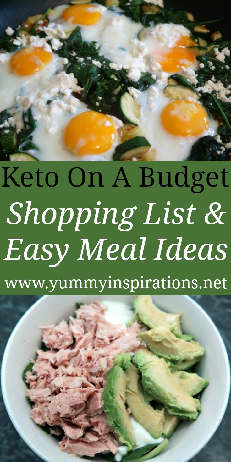 Keto On a Budget - cheap low carb meal plan, grocery shopping list and recipes for easy meal ideas