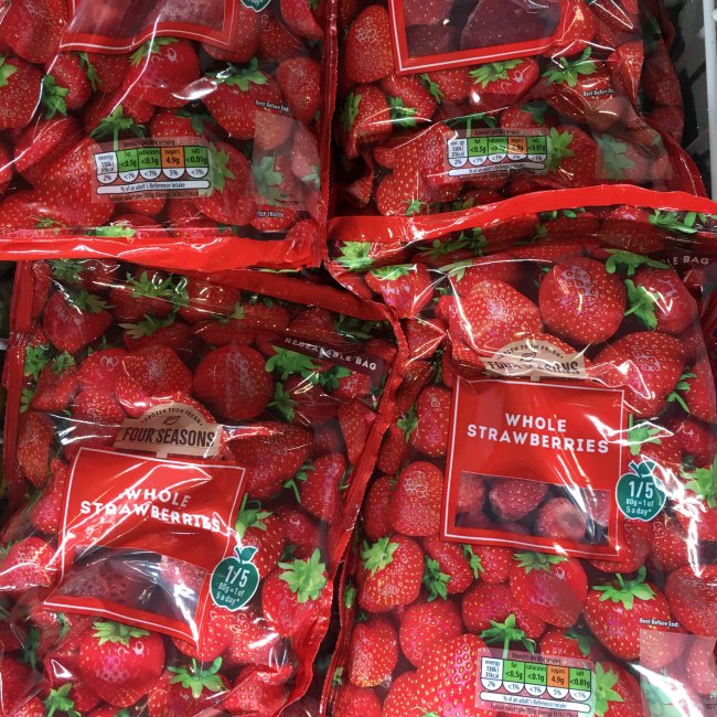 Low carb frozen strawberries at aldi