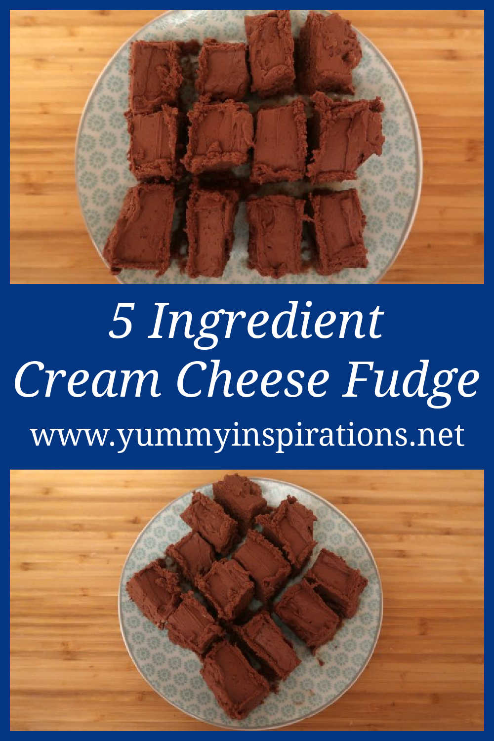 Cream Cheese Fudge Recipe - rich, creamy and chocolatey with just 5 simple ingredients.