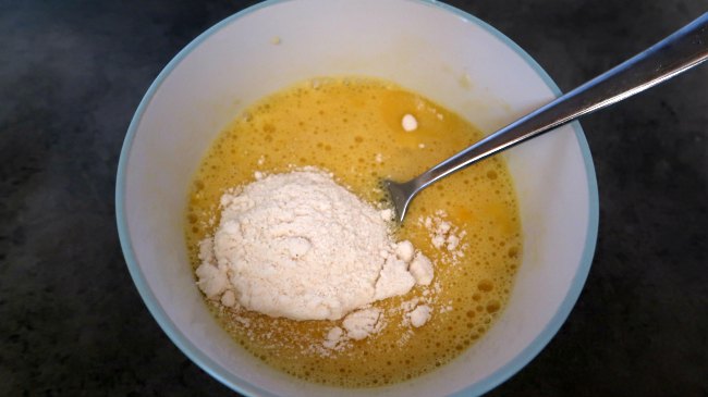 Mixing in coconut flour