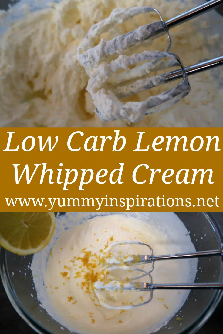 Lemon Whipped Cream Recipe - Easy Low Carb Keto Dessert Frosting or Topping Idea.