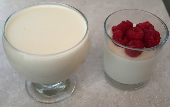2 Pudding dishes and one with raspberries