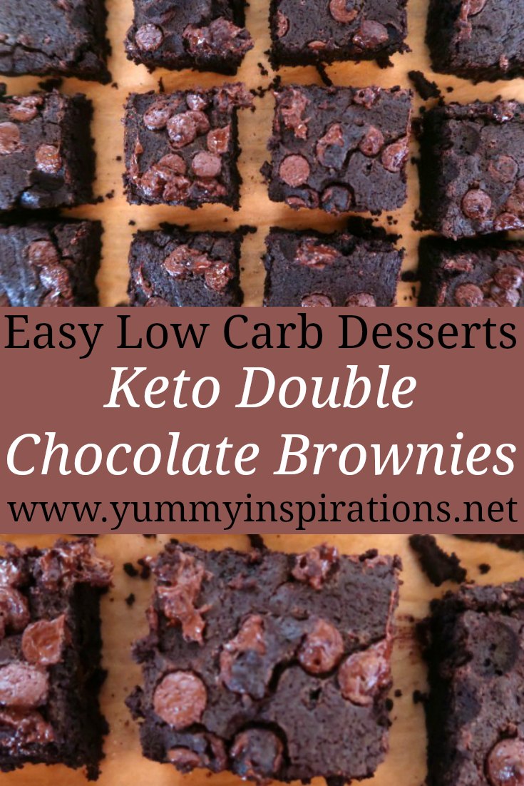 Keto Double Chocolate Brownies Recipe - Easy Low carb desserts with coconut flour