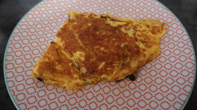 Cheese and mushroom omelette