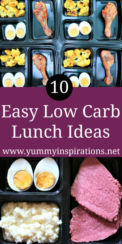 10 Easy Low Carb Lunch Ideas - quick and simply gluten free lunch box ideas for work or home. 