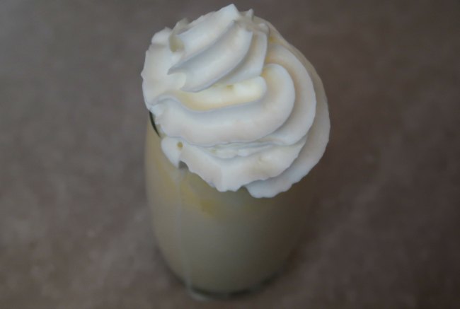 Milkshake topped with whipped cream