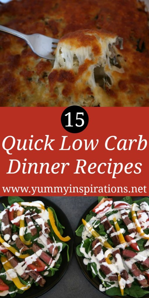 15 Quick Low Carb Dinners - Easy Keto 30 Minute Meals - simple ideas for a weeknight or weekend dinner. For one, two or the whole family! 