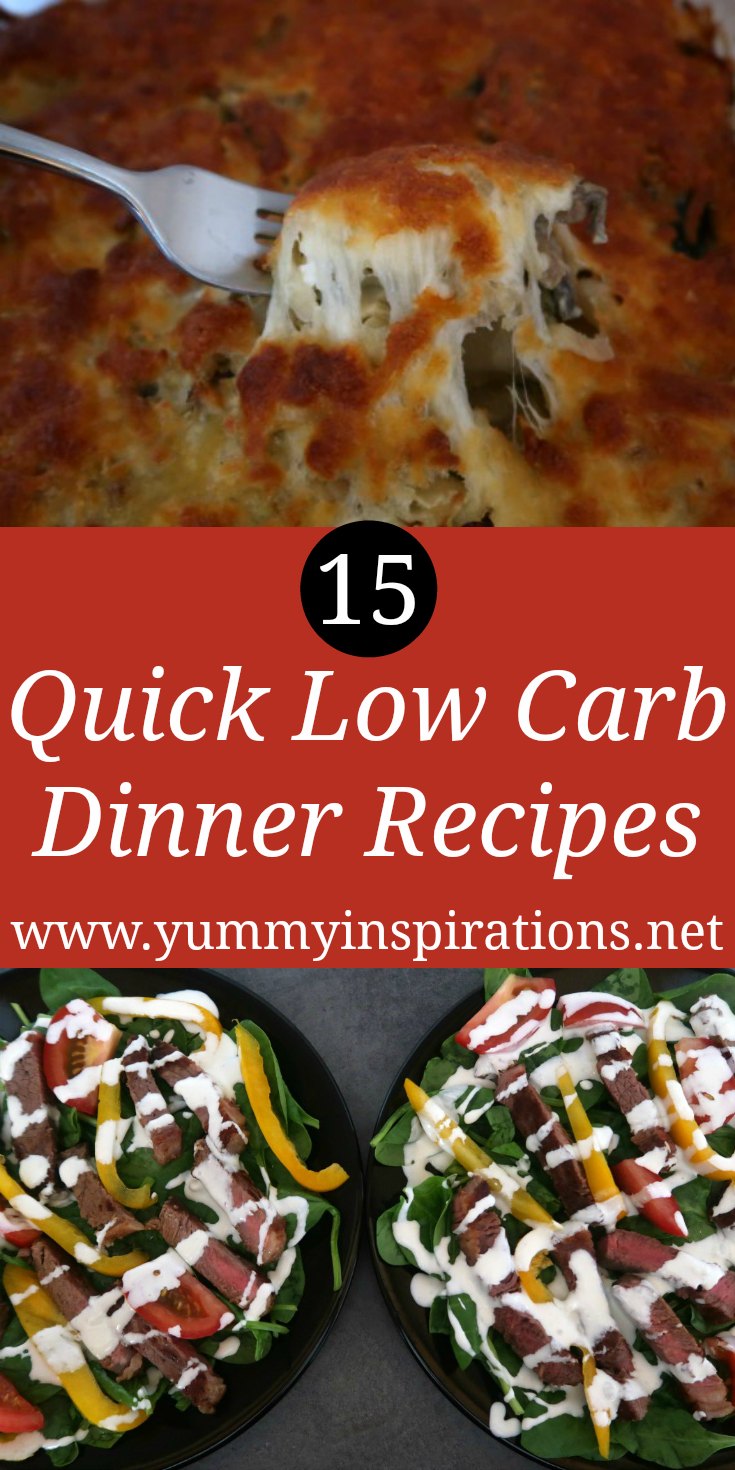 15 Quick Low Carb Dinners - Easy Keto 30 Minute Meals - simple ideas for a weeknight or weekend dinner. For one, two or the whole family! 