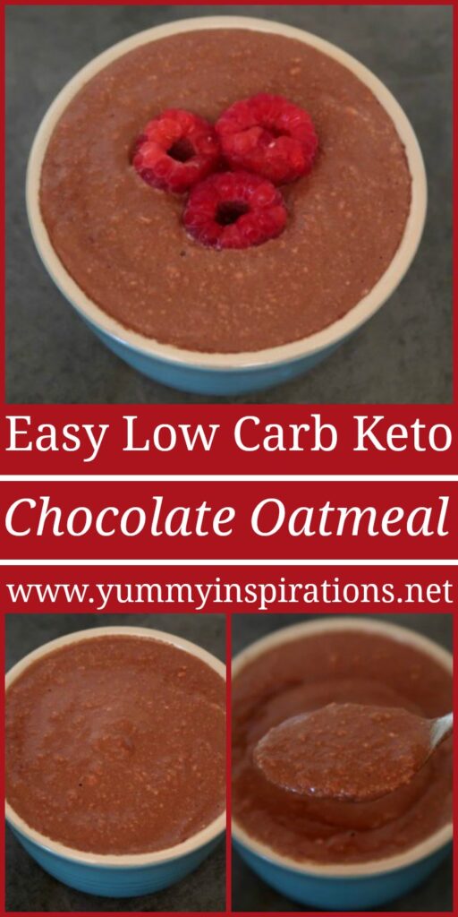Low Carb Oatmeal Recipe - How to make easy keto chocolate noatmeal with the video. Quick and simple ketogenic breakfast ideas without eggs.