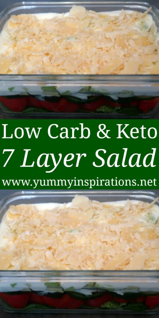 Easy 7 Layer Salad Recipe - How to make a low carb and keto friendly seven layer salad with the video. 