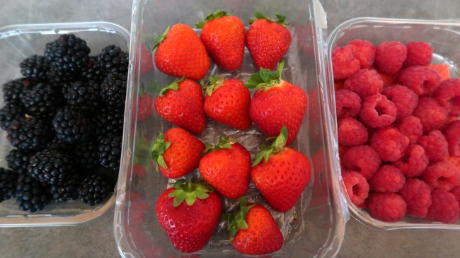 Selection of mixed berries for homemade jam without pectin