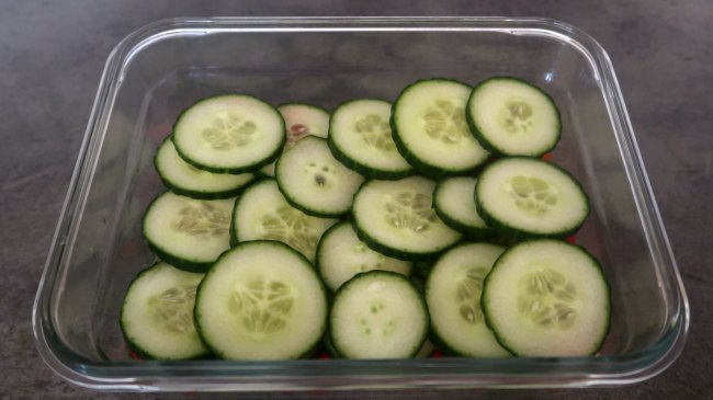 Sliced cucumber layer